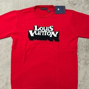 LV Plus Size Red T-Shirt Short Sleeve